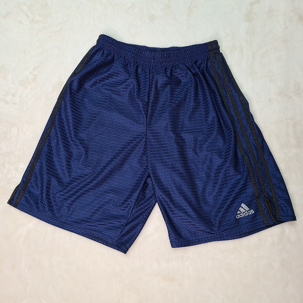 Adidas Mesh Shorts Men Small Unlined Blue 3 Stripe Athletic Training 90s Y2K VTG